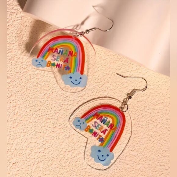 Colorful fun rainbow earrings - Picture 4 of 8